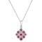 14K White Gold Setting with 0.40ct Ruby and 0.02ct Diamond Pendant