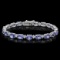 14K Gold 14.34ct Tanzanite 0.86ct Diamond Bracelet