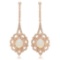 14K Rose Gold 5.88ct Opal and 2.53ct Diamond Earrings
