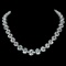 14K White Gold 97.13ct Aquamarine and 1.40ct Diamond Necklace