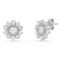 14K White Gold Setting with 0.30ct Center Diamond and 0.90tcw Diamond Earrings