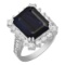 14k White Gold 7.18ct Sapphire 1.27ct Diamond Ring