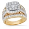 14K Yellow Gold Setting with 3.29tcw Diamond Ladies Ring