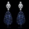 14K Black and White Gold 7.04ct Sapphire and 0.72ct Diamond Earrings