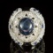 14K White Gold 11.84ct Sapphire and 1.51ct Diamond Ring
