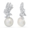14K White Gold Setting with 18mm Pearls and 2.40ct Diamond Earrings