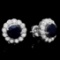 14K White Gold 3.56ct Sapphire and 1.58ct Diamond Earrings