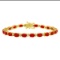 14k Yellow Gold 7.51ct Coral 0.51ct Diamond Bracelet