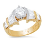 14K Yellow Gold Setting with 0.54ct Center Diamond and 1.54tcw Diamond Ladies Ring