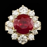14K Yellow Gold 5.57ct Ruby and 1.88ct Diamond Ring