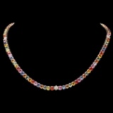 14K Yellow Gold 54.74ct Sapphire and 0.65ct Diamond Necklace