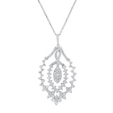 14K and 18K White Gold Setting with 4.92TCW Diamond Pendant