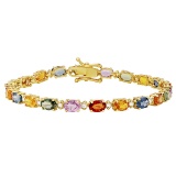 14k Yellow Gold 11.97ct Sapphire 0.57ct Diamond Bracelet