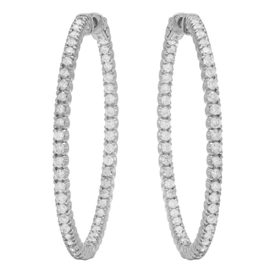 14k White Gold 3.25ct Diamond Earrings