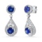 18K White Gold Setting with 2.21ct Sapphire and 0.82ct Diamond Earrings