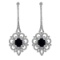 14k White Gold 13.41ct Sapphire 4.10ct Diamond Earrings