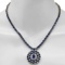 14K White Gold 50.26ct Sapphire and 1.36ct Diamond Necklace