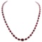 14k White Gold 30.47ct Ruby 1.31ct Diamond Necklace