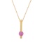 14K Yellow Gold Setting with 0.65ct Pink Sapphire Ladies Pendant