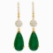 14k Yellow Gold 19.94ct Emerald 2.11ct Diamond Earrings
