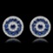 14K White Gold 4.54ct Sapphire and 1.66ct Diamond Earrings