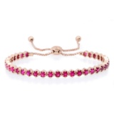 14K Rose Gold Setting with 4.91ct Ruby Bracelet