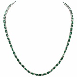 14k White Gold 15.41ct Emerald 1.29ct Diamond Necklace