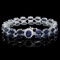 14K Gold 53.81ct Sapphire 0.59ct Diamond Bracelet