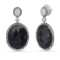 18K White Gold Setting with 43.98ct Sapphire, 0.88ct Labradorite and 1.09ct Diamond Earrings