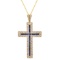 14K White Gold Setting with 2.40ct Sapphire and 0.52ct Diamond Cross Pendant