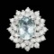 14K White Gold 2.69ct Aquamarine and 2.39ct Diamond Ring