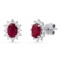 18K White Gold Setting with 1.34ct Ruby and 0.38ct Diamond Earrings