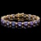 14K Gold 17.13ct Tanzanite 0.81ct Diamond Bracelet