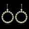 14k Yellow Gold 28.44ct Opal 0.80ct Diamond Earrings