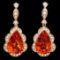 14K Yellow Gold 16.80ct Citrine and 1.23ct Diamond Earrings