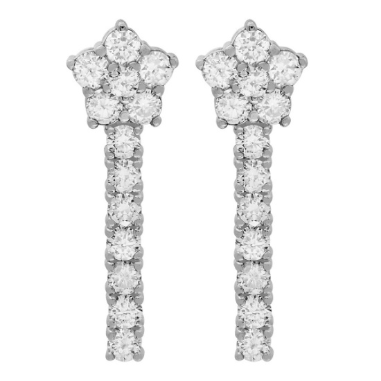14k White Gold 1.89ct Diamond Earrings