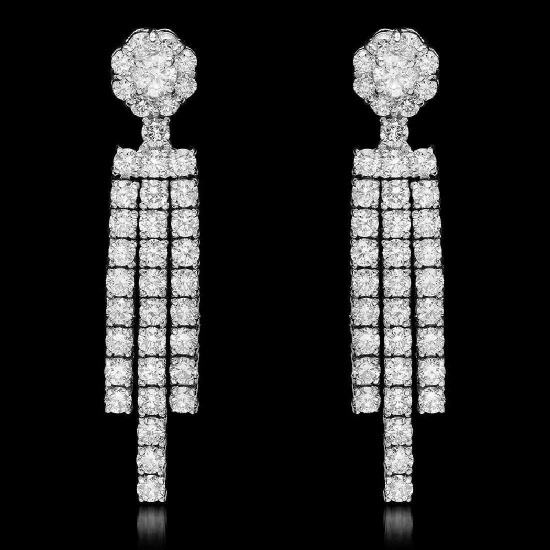 18K White Gold and 2.55ct Diamond Earrings