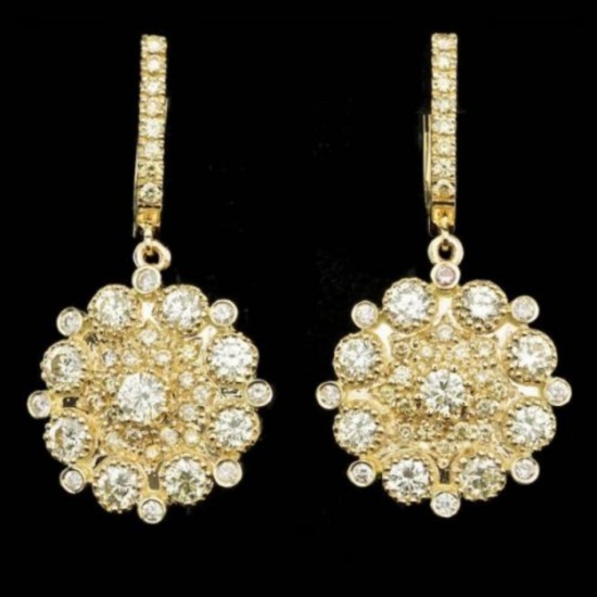 14k Yellow Gold 4.83ct Diamond Earrings