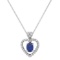 18K White Gold Setting with 0.95ct Sapphire and 0.48ct Diamond Pendant