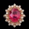 14K Rose Gold 4.23ct Ruby and 0.62ct Diamond Ring