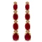 14k Yellow Gold 9.70ct Ruby 0.38ct Diamond Earrings