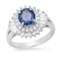 Platinum setting with 2.0ct Sapphire and 0.70ct Diamond Ring
