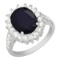 14k White Gold 3.91ct Sapphire 0.79ct Diamond Ring