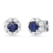 14K White Gold Setting with 1.01ct Sapphire and 0.68ct Diamond Earrings