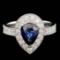 14K White Gold 1.92ct Sapphire and 0.81ct Diamond Ring