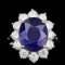 14K White Gold 6.85ct Sapphire and 1.99ct Diamond Ring