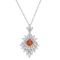 14K White Gold Setting with 0.87ct Sapphire and 1.63ct Diamond Pendant