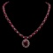 14K Gold 67.74ct Ruby & 2.48ct Diamond Necklace