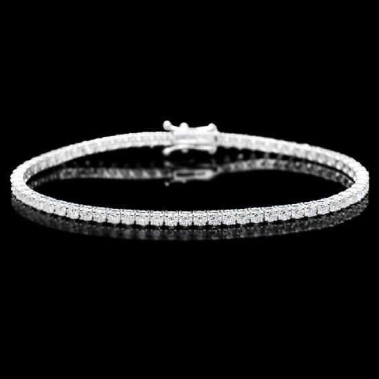 18K White Gold and 4.38ct Diamond Bracelet