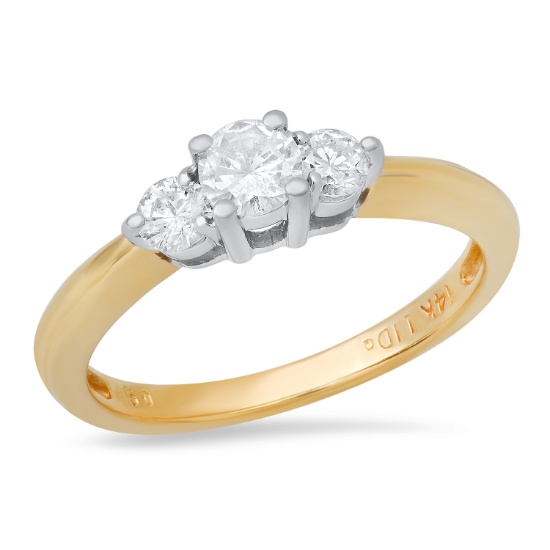 14K Yellow and White Gold Setting with 0.50tcw Diamond Ladies Ring